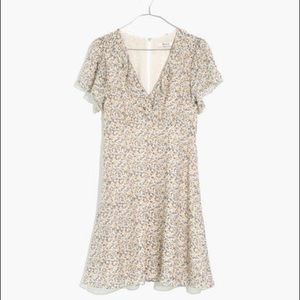 Madewell Dress silk floral ruffle size 4